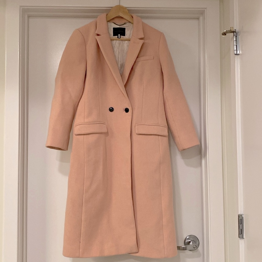 Banana Republic pink Italian wool overcoat